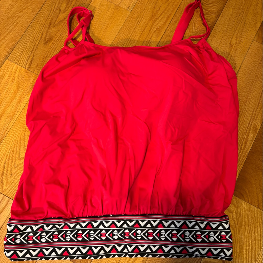 Loop Strap Blouson Tankini Top